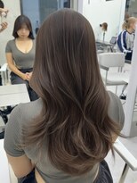 ビューブルー 亀戸錦糸町(VIEW BLUE)&nbsp;美髪カールピンクブラウン韓国レイヤーロングセミディ顔周り前髪