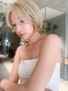 ミンクス 原宿店(MINX) 【MINX】くびれヘアアプリコットオレンジハイライトカラー表参道