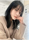 くびれヘア/顔周り/韓国/レイヤーカット/黒髪/ミディアム北千住