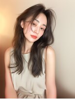 ラベストクズハ(LOVEST KUZUHA)&nbsp;ロングレイヤー/艶髪/韓国風ヘア/アッシュブラウン/大人ブラウン