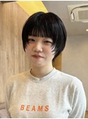 小顔見え丸みマッシュショート×シースルーバング