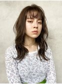 レイヤーカット/フェイスレイヤー/オリーブベージュ/ブラウン