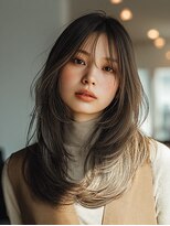 ダル 渋谷/表参道(DAL.)&nbsp;レイヤーカット/ダークグレージュ/ハッシュカット/前髪