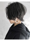 【Marl】ブラックグレージュカラー×ショートウルフ