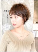 前髪あり小顔ショートボブ/ひし形ショート/30代40代50代