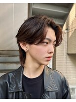 トゥイン 八王子(TWIN)&nbsp;センターパート/ブルーブラック/韓国マッシュ/八王子/メンズ