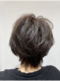 大人可愛い40代50代前下がりショート◎白髪ぼかし