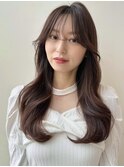 ロングレイヤー顔まわりカット2wayバング韓国レイヤー似合わせ