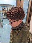 ショートアップバング×ツイストスパイラルパーマ
