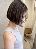 ボブハイライトグレージュ20代30代40代