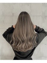 ネックス 表参道本店(nex)&nbsp;デザインカラーレイヤーカットウェットヘアオリーブベージュ白髪