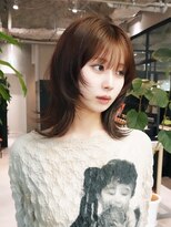 シオン(shion)&nbsp;前髪カットくびれミディ顔周りレイヤーココアベージュ_F1257