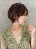 大人ガーリー/ダークアッシュ/似合わせカット/レイヤーショート