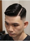 サイドパートスキンフェードカットシェービング吉祥寺理容室