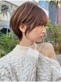 20代30代大人ガーリーショートヘアチョコレートモードショート