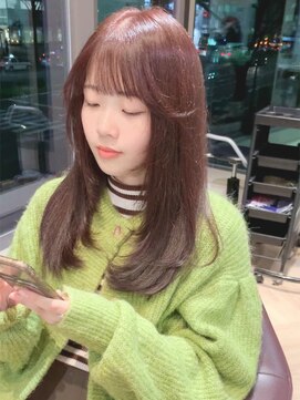 ファースト 仙台店(first) 韓国レイヤーカット×チェリーレッド