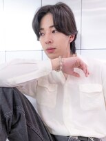 イオ 本厚木(io)&nbsp;波巻きツイストパーマセンターパートアッシュブラック束感