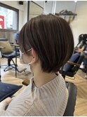 ショート_グレージュ_セミディニュアンスカラー