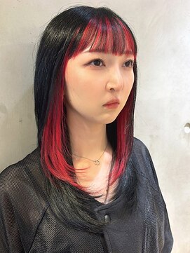 ヘアリゾート粋 新宿三丁目本店 デザインカラー/フェイスフレーミング/レッド