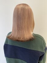 レノ(RENO)&nbsp;ハイトーンブリーチ裾カラーミルクティーハニーベージュ