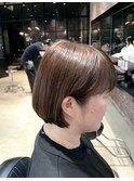 20代30代40代小顔ひし形デジタルパーマ前下がりショートボブ
