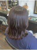 外ハネミディアム　ツヤカラー　ラベンダーブラウン