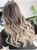 グラデーション外国人風イルミナカラーオリーブグレージュ堺東