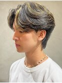 センターパートメンズカットニュアンスパーマ