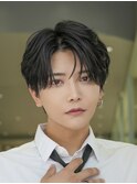 清潔感ニュアンスパーマのセンターパート