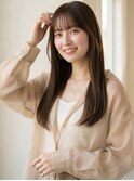 大人可愛い20代30代40代ロングレイヤーグレージュ