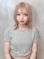 ルネラトーキョー(RUNERA TOKYO) 渋谷ミルクティーベージュ顔まわりレイヤーダブルカラー