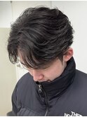フェザーパーマセンターパートウルフカットルーズパーマッシュ