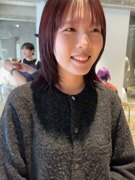 ハマモト 顔まわりレイヤー　大人レッドブラウン