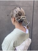 訪問着/着付け/ヘアセット/水引/金箔