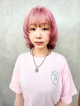 リアン(Lien) ショートレイヤーボブ/ブリーチ/ペールピンク