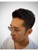 ビジカジ爽やか刈り上げ七三アイロンパーマ