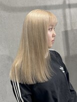 ラック(LUCK)&nbsp;ホワイトミルクティー/船橋/くすみベージュ/細めハイライト