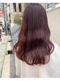 大人かわいい透明感ピンクブラウン/ブリーチなし