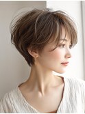 大人可愛い20代30代40代50代くびれショートボブ丸みショート