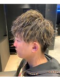 【大阪】【メンズ美容室】メッシュカラーハイライト韓国マッシュ