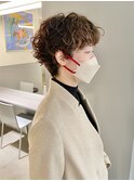マッシュショートくるくるパーマ