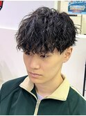 波巻きパーマメンズツイストスパイラルパーマツーブロック