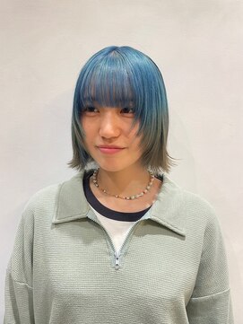 ポート 蕨(PORT) 個性的！！水色×グレージュグラデーション【高岩美季】