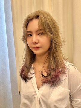 エアー 青山(AIR) ハイトーンカラーエンドカラーデザインカラーロングレイヤー