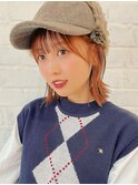 熊本 韓国風 レイヤーボブ ボブアレンジ オレンジカラー Arisa