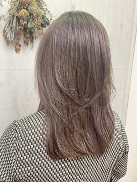 プランタン(Printemps) ハイレイヤーブリーチなし大人可愛いゆるふわグレージュカラー