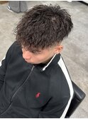 バロックパーマツイストスパイラルパーマ黒髪マッシュフェード