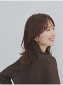 ミディアムレイヤー暗めカラーデザインカラーラベンダーくすみ