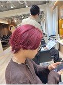 ［ブリーチ1回でできるカラー］レッド