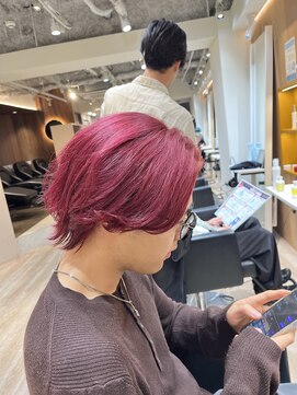 ルースト 渋谷店(ROOST) ［ブリーチ1回でできるカラー］レッド